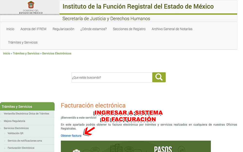 IFREM Instituto del Estado Mexicano Función de Registro FACTURACIÓN 0