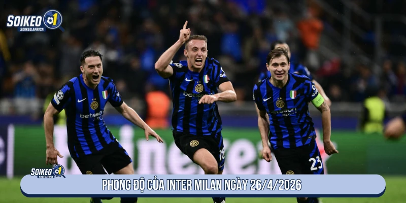 Phong độ Inter Milan trước trận Torino ngày 26/4/2026