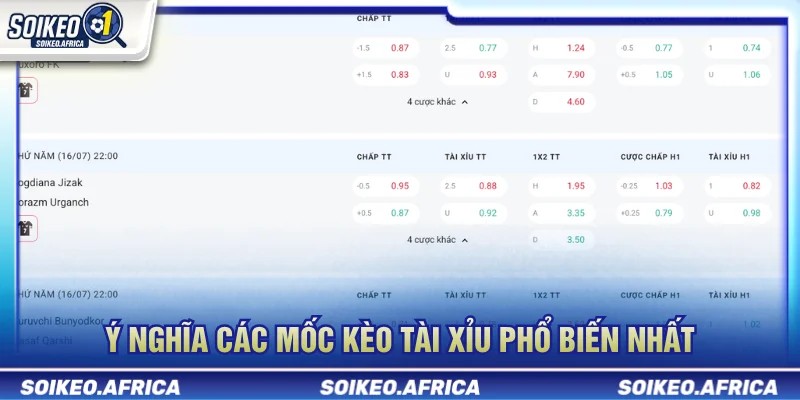 Cách đọc kèo tài xỉu bóng đá qua các mốc 2.25 2.5 và 2.75